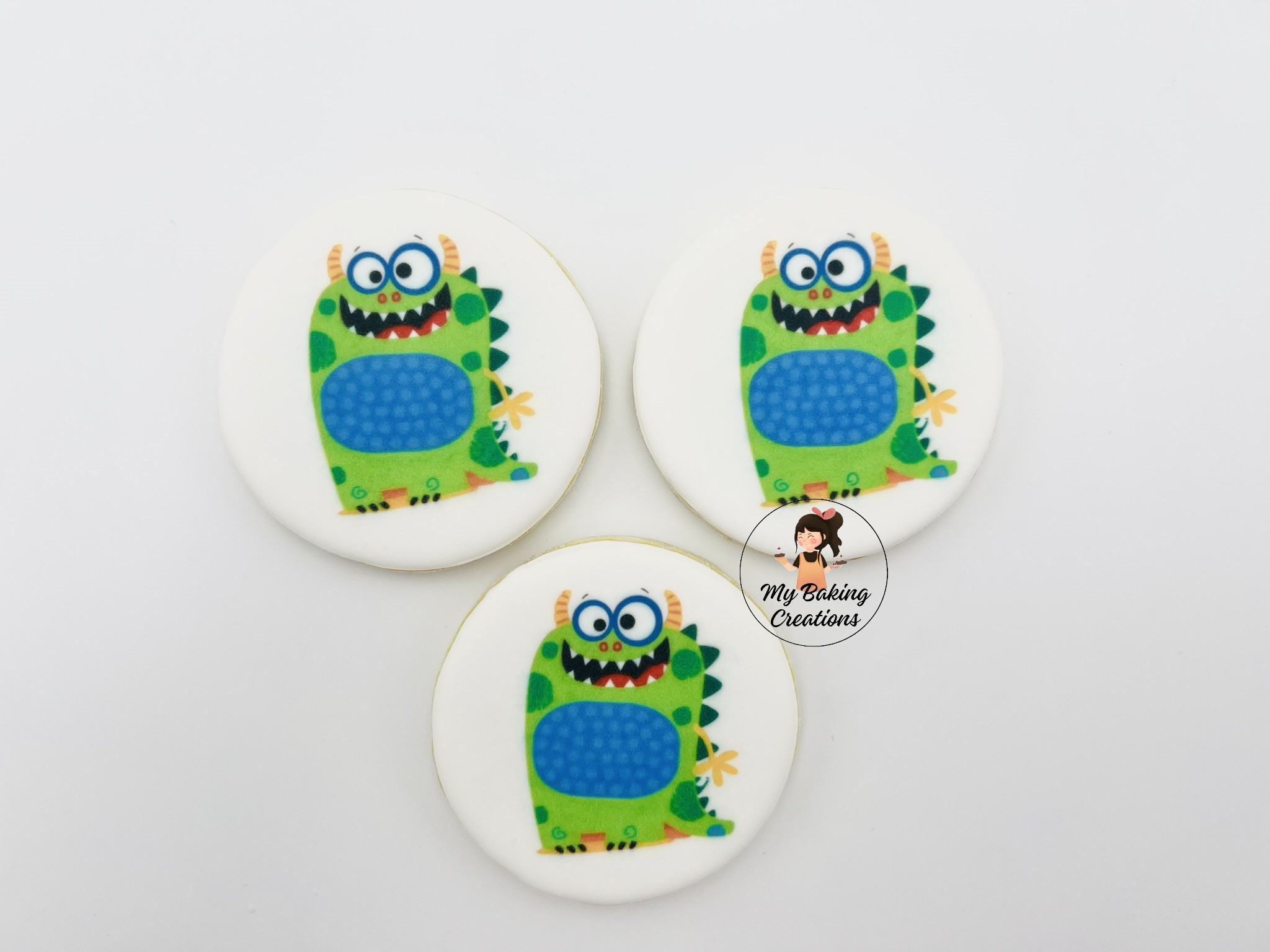 Custom printed cute monster cookies San Francisco Bay Area